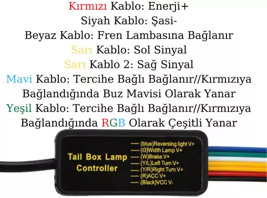 Bagaj Altı RGB Led Kayan Sinyalli 6 Fonksiyonlu Elastik Led 120 CM Selamlamalı Led