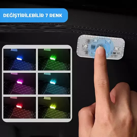 7 Renk Değişebilen Dokunmatik Sensörlü Mini 6 Led Lamba USB Şarj Edilebilir Mıknatıslı Aydınlatma