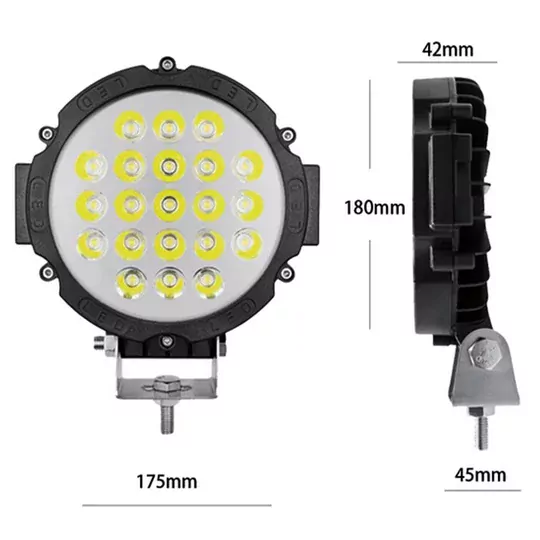 21 Ledli 63W Off Road Led Sis Farı Su Geçirmez 12V 24V Yuvarlak Çalışma Lambası