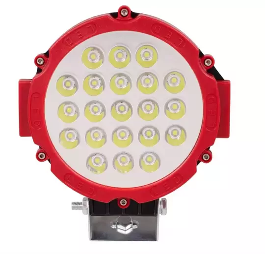 21 Ledli Kırmızı Çerçeve 63W Off Road Led Sis Farı Su Geçirmez 12V 24V Yuvarlak Çalışma Lambası