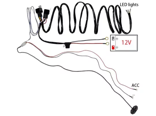 300W 16 AWG Kablo Demeti 15A Off Road LED Çift Tuşlu Kumandalı Kablo Açma Kapma
