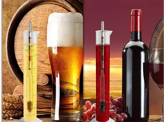 26Cm Üçlü Ölçek Hidrometre Fermante Alkol Ölçüm Cihazı