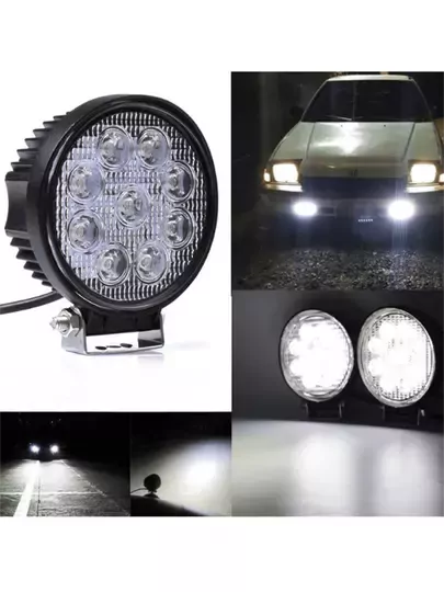 22W Kare 9 Ledli Sis Farı Off Road Çalışma Tekne Lambası