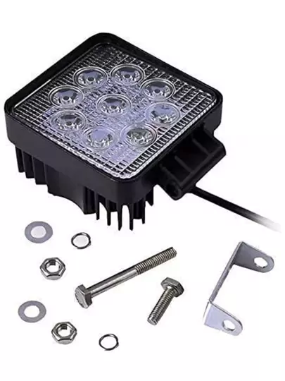 22W Kare 9 Ledli Sis Farı Off Road Çalışma Tekne Lambası