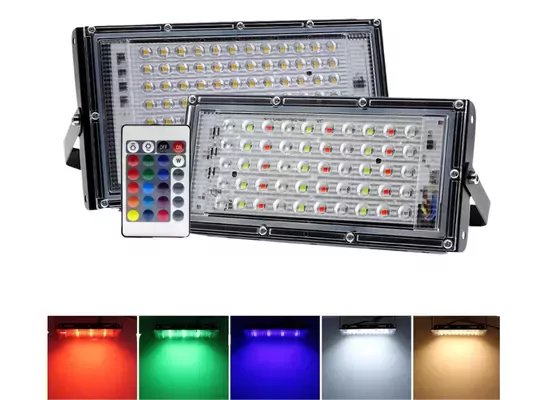 Kumandalı Led Projektör 100w Dış Mekan Reflektör Spot Led Dış Mekan Aydınlatma Paneli Kablolu