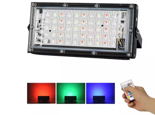 Kumandalı Led Projektör 100w Dış Mekan Reflektör Spot Led Dış Mekan Aydınlatma Paneli Kablolu