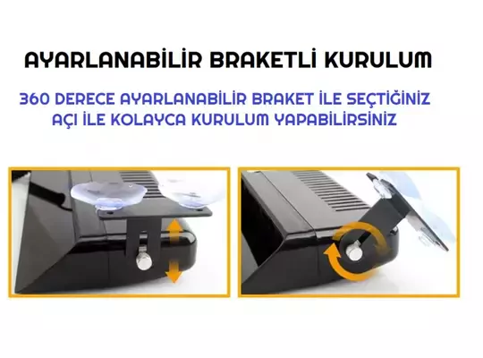 S12 12V Çakmaklık Girişli Cam Içi Vantuzlu Yanıp Sönen Ledi Turuncu Beyaz 12 Ledli