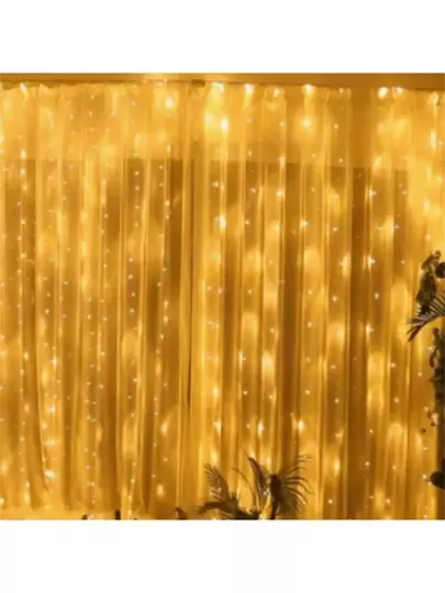 Kumandalı 8 Ayrı Moda Sahip 3 mx3 m 300 Cm X 300 cm Perde Led 10 Saçaklı Gün Işığı
