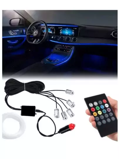 Araç Içi Atmosfer Ambiyans Led Neon Rgb Ip Neon Kumanda Kontrollü Çakmaklık Girişli