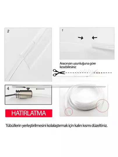 Araç Içi Atmosfer Ambiyans Led Neon Rgb Ip Neon Kumanda Kontrollü Çakmaklık Girişli