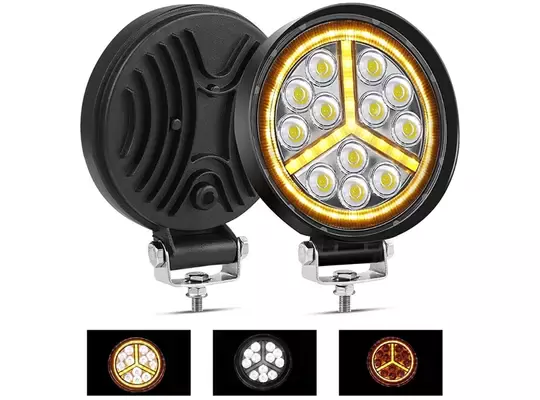 3 Modlu 12-24v Yuvarlak Off Road Tekne Çalışma Lambası