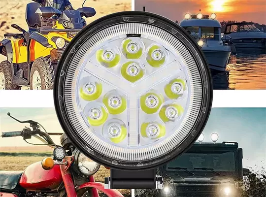 3 Modlu 12-24v Yuvarlak Off Road Tekne Çalışma Lambası