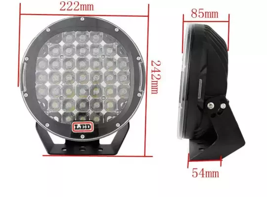 32 Ledli Siyah Çerçeve 96w Off Road Led Sis Farı Su Geçirmez 12v 24v Yuvarlak Çalışma Lambası