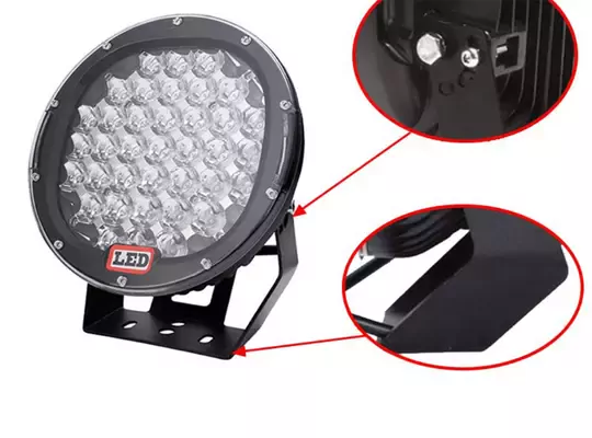 32 Ledli Siyah Çerçeve 96w Off Road Led Sis Farı Su Geçirmez 12v 24v Yuvarlak Çalışma Lambası