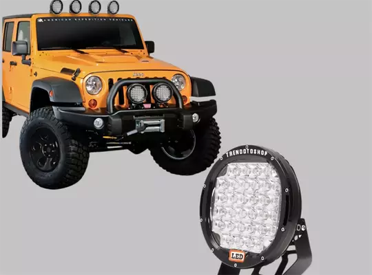 32 Ledli Siyah Çerçeve 96w Off Road Led Sis Farı Su Geçirmez 12v 24v Yuvarlak Çalışma Lambası