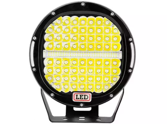 128 Ledli Siyah Çerçeve 300w Off Road Led Sis Farı Su Geçirmez 12v 24v Yuvarlak Çalışma Lambası