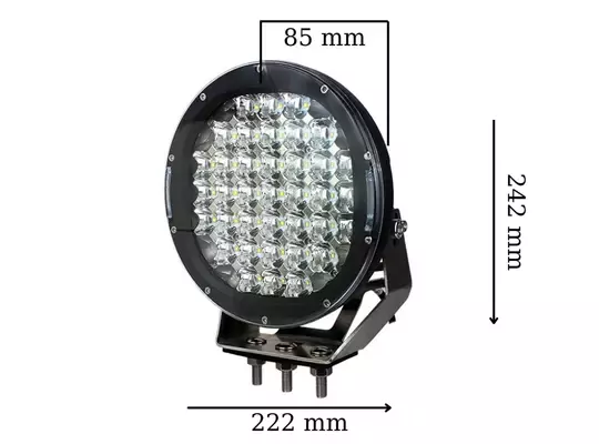 37 Ledli Siyah Çerçeve 185w Off Road Led Sis Farı Su Geçirmez 12v 24v Yuvarlak Çalışma Lambası