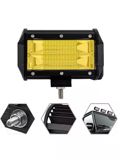 Sis Farı Su Geçirmez Çift Sıra 24 Led Sarı Off Road Spot Tekne Çalışma Lambası 72w Sis Farı Su Geçirmez Çift Sıra 24 Led Sarı Off Road Spot Tekne Çalışma Lambası 72w