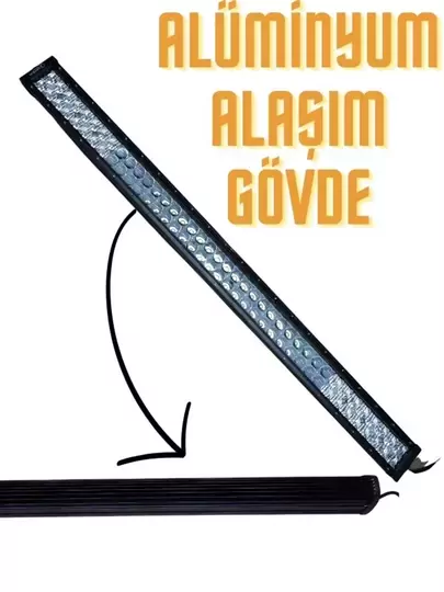 Led Bar Turuncu - Beyaz Işık Yayıcı Uzun Ince Off Road Led 107cm Flaş Işıklı