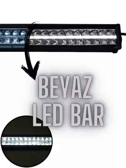 Led Bar Beyaz Işık Yayıcı Uzun Off Road Tekne Iş Makinesi Sis Farı 80cm