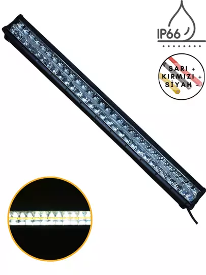 Led Bar Turuncu - Beyaz Işık Yayıcı Uzun Off Road Tekne Iş Makinesi Sis Farı 80cm