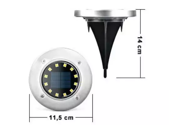 Tekli 8 Led'li Gömme Solar Güneş Enerjili Zemin Yol Bahçe Aydınlatma Spot Lambası Su Geçirmez