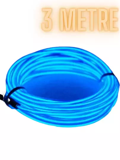 Araç Içi Aydınlatma Ip Şerit Torpido Led Ip Neon Dekoratif Mavi 3 Metre