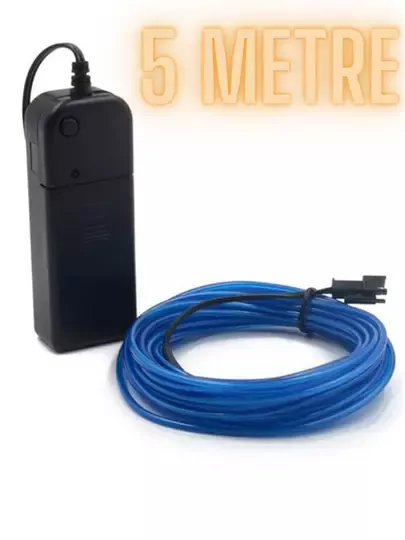 Bataryalı Araç Içi Aydınlatma Ip Şerit Torpido Led Ip Neon Dekoratif Buz Mavi 5 Metre