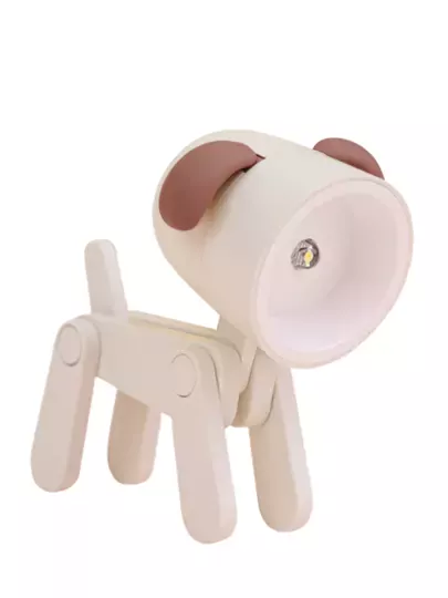 Mini Beyaz Led Gece Lambası Sevimli Köpek Çocuklar Yatak Odası Başucu Oyuncak Masa Lambası