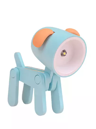 Mini Mavi Led Gece Lambası Sevimli Köpek Çocuklar Yatak Odası Başucu Oyuncak Masa Lambası