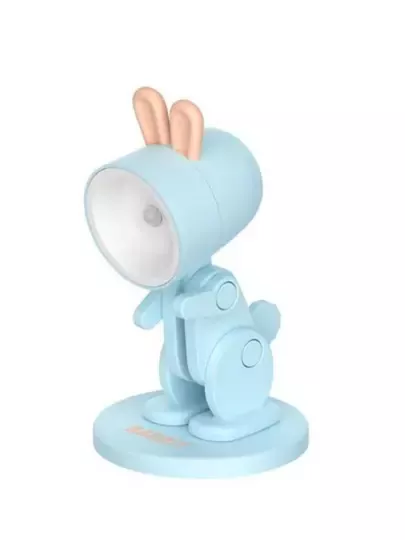 Mini Mavi Led Gece Lambası Sevimli Tavşan Çocuklar Yatak Odası Başucu Oyuncak Masa Lambası