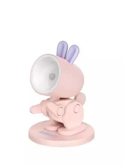 Mini Pembe Led Gece Lambası Sevimli Tavşan Çocuklar Yatak Odası Başucu Oyuncak Masa Lambası