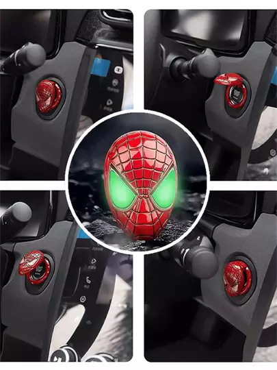 Start Stop Çerçevesi Koruyucu Kapak Metal Spiderman Kırmızı