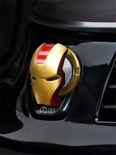 Start Stop Çerçevesi Koruyucu Kapak Metal Iron Man Sarı-Kırmızı Start Stop Çerçevesi Koruyucu Kapak Metal Iron Man Sarı-Kırmızı