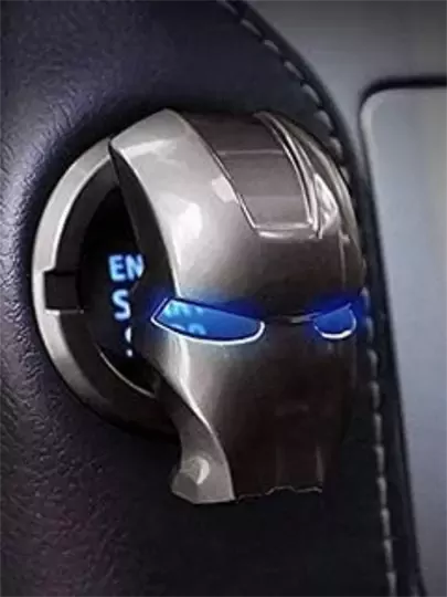 Start Stop Çerçevesi Koruyucu Kapak Metal Iron Man Siyah