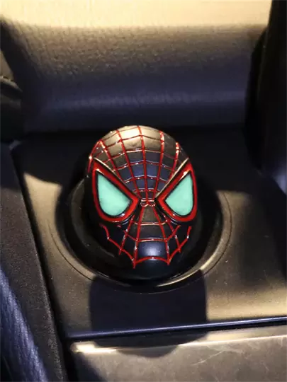 Start Stop Çerçevesi Koruyucu Kapak Metal Spiderman Siyah
