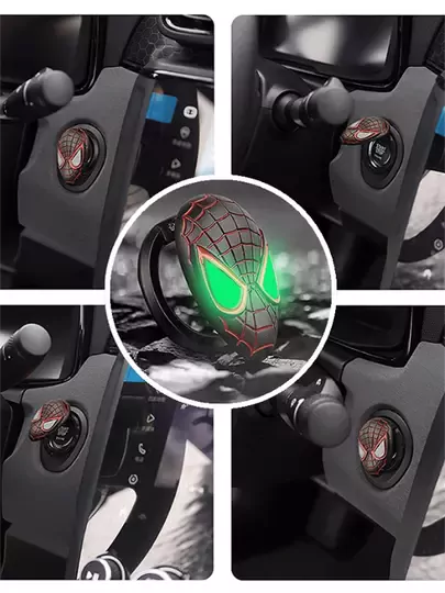 Start Stop Çerçevesi Koruyucu Kapak Metal Spiderman Siyah