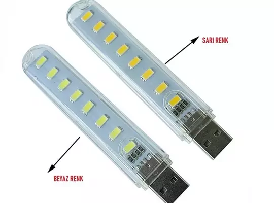 8 Led Beyaz Taşınabilir Mini Usb Led Lamba 5730 Smd Kamp Stick Led
