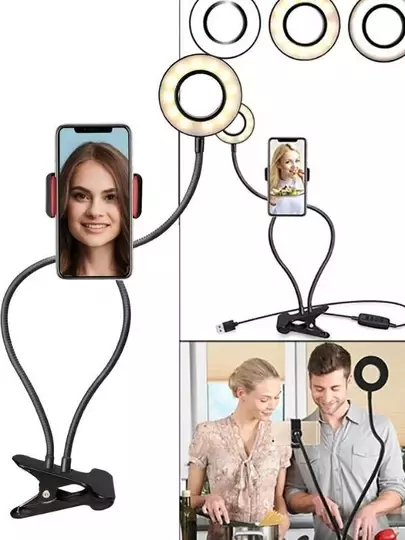 Led Ring Light Youtuber Light Stüdyo Işığı Akrobat Selfie Led Masa Lambası 4 in 1 Set