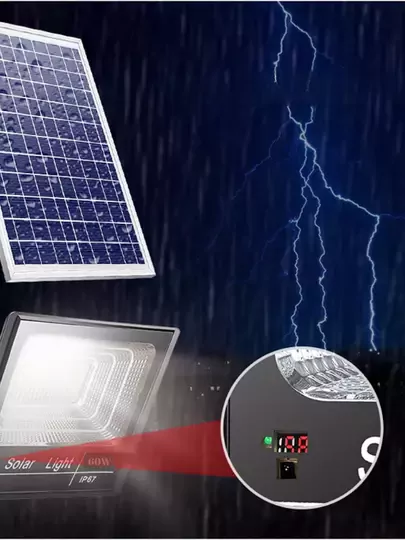 60w Solar Projektör Güneş Enerjili Sokak Armatürü Duvar Lambası