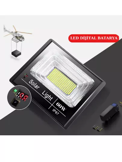 60w Solar Projektör Güneş Enerjili Sokak Armatürü Duvar Lambası 60w Solar Projektör Güneş Enerjili Sokak Armatürü Duvar Lambası