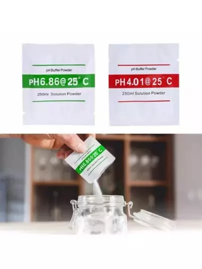 250 Ml Ph Tampon Çözelti Tozu Ph Test Ölçüm Cihazı Tedbir Kalibrasyon 4.01 6.86
