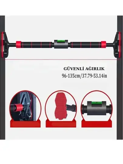 Yeni Nesil 95-125cm Koridor Barfiksi Barfix Aleti Çubuğu Çekme Barı Demiri Bar
