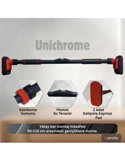 Yeni Nesil 95-125cm Koridor Barfiksi Barfix Aleti Çubuğu Çekme Barı Demiri Bar