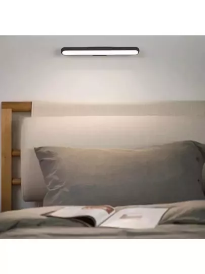 Dokunmatik Şarjlı Led Işık Usb Şarjlı Kablosuz Mıknatıslı Led Lamba Siyah Kasa 3 Farklı Işık Rengi