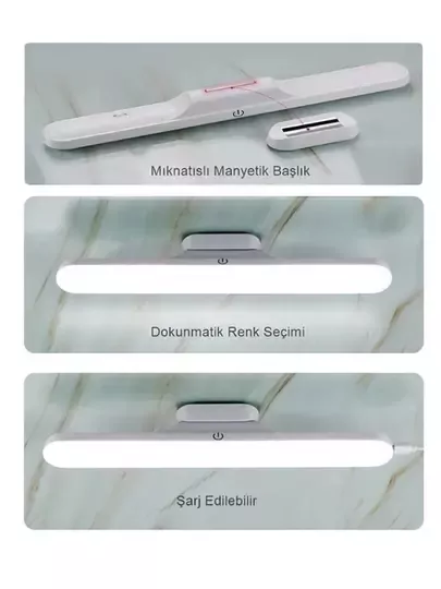 Ct-5249 Şarjlı Led Işık Usb Şarjlı Kablosuz Mıknatıslı Led Lamba Beyaz Kasa 3 Farklı Işık Rengi Ct-5249 Şarjlı Led Işık Usb Şarjlı Kablosuz Mıknatıslı Led Lamba Beyaz Kasa 3 Farklı Işık Rengi