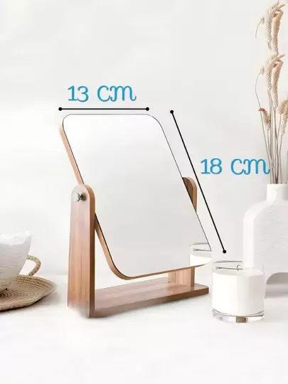 Çift Taraflı Lüx Ahşap Ayarlanabilir Masa, Makyaj, El Aynası Büyük Boy 18 Cm Çift Taraflı Lüx Ahşap Ayarlanabilir Masa, Makyaj, El Aynası Büyük Boy 18 Cm
