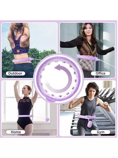 Sayaçlı Smart Hula Hoop,yer çekimi topu ve 360° masaj, 24 parça çıkarılabilir Pilates Çemberi 65-90