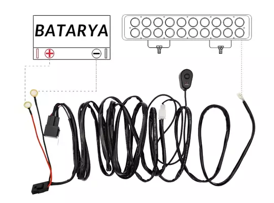 300w 18 Awg Kablo Demeti 15a Off Road Led Açma Kapama 300w 18 Awg Kablo Demeti 15a Off Road Led Açma Kapama