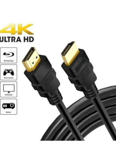 HDMI Kablo 4K 3D Ağ Destekli Altın Uçlu 4K 60Hz 18G Bps Ultra Hd 4K Ethernet HDMI Kablosu - 1.8 mt